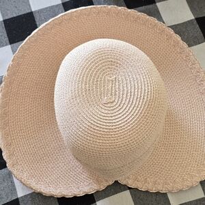 Nine West Blush Straw Sun Hat